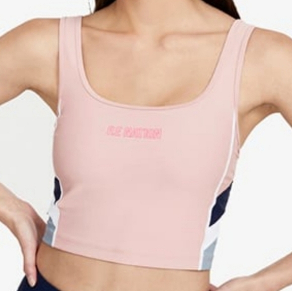 New P.E Nation Flex It Pink Pale Sports Bra Tank Top New With Tag Size Medium - Picture 5 of 16